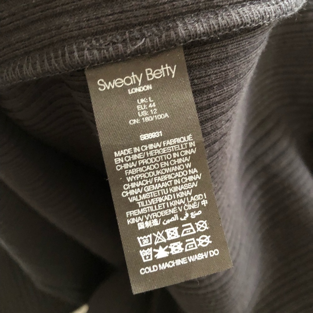 Sweaty Betty Ribbed Knit Henley Midi Black Dress 12 - Picture 8 of 12
